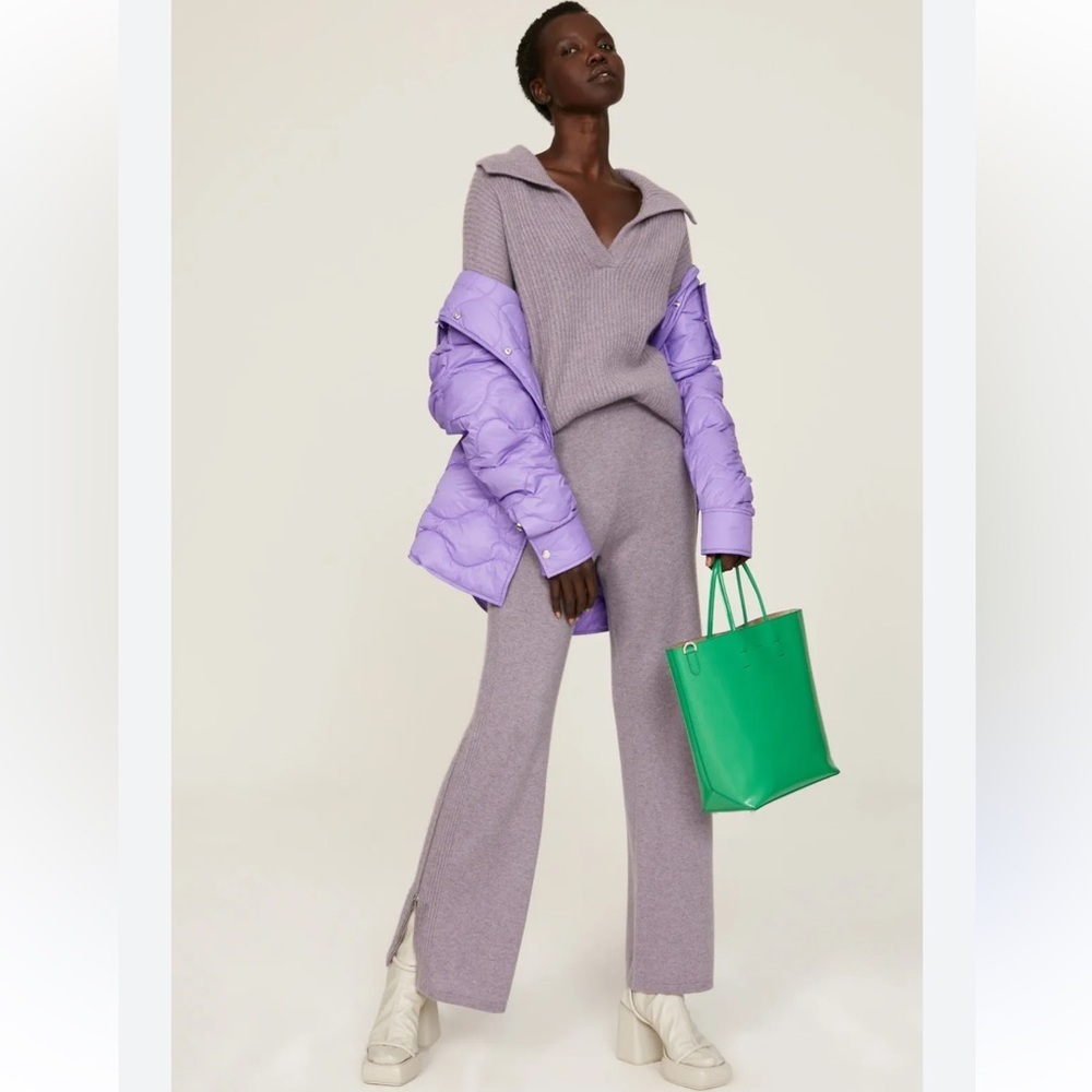 NAADAM Fisherman Pants XS Purple Wool Cashmere Blend